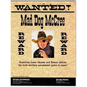 Mad Dog McCree 1980s Arcade Game Flyer Betson Laser Games Amusement